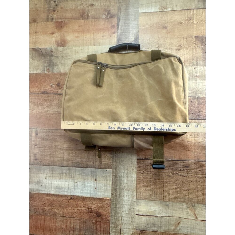 Canvas Backpack Travel Bag Hiking Bag Camping Bag Rucksack Khaki - Picture 6 of 7